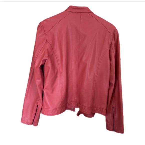 Fox & Ali Faux Leather Jacket. Salmon Color. Large - Picture 2 of 10